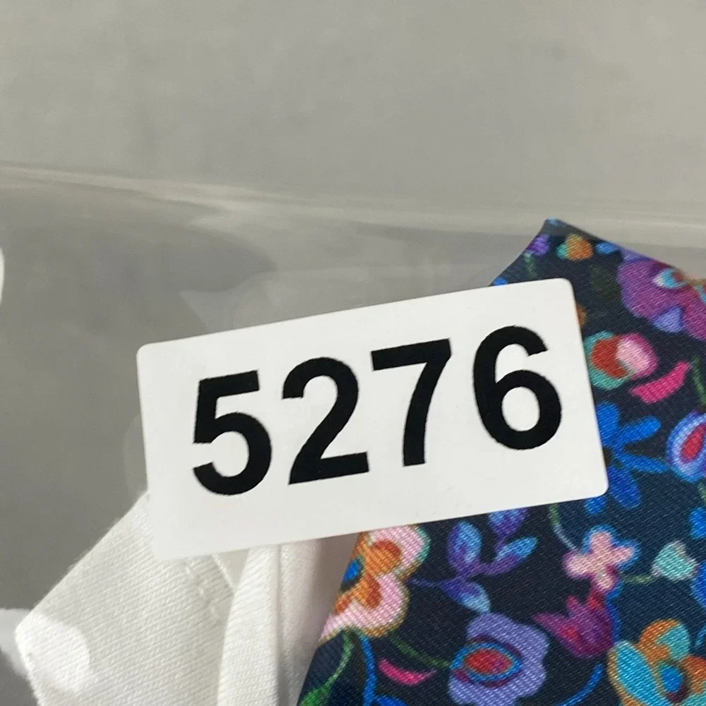 Sandro Lutetia Floral Print Mixed Media Top Open Back Tie Ruched Satin Blouse - Picture 13 of 13